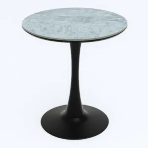 Modern Round Grey Ceramic Dining Table – 75x70 cm