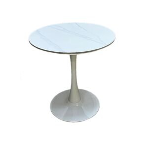Modern Round White Ceramic Dining Table – 75x70 cm
