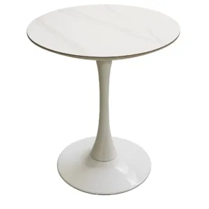 Modern Round White Ceramic Dining Table – 75x70 cm