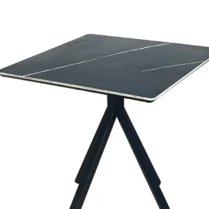 Modern Square Ceramic Dining Table – Black(75*70 cm)