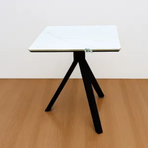 Modern Square White Ceramic Dining Table – 75x70 cm | HY-70F/SQ/WH