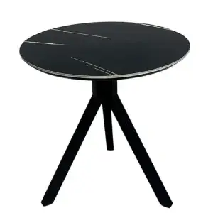 Round Black Ceramic Tea Table – 75×70 cm