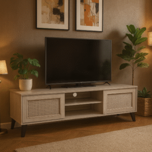tv-cabinet-living-room-geometric-doors-storage-space-tv-table-cable-management-hole-open-shelving-consoles