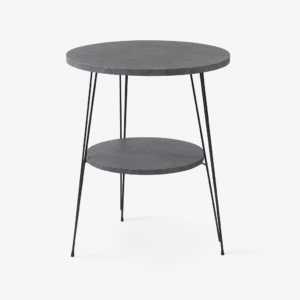 Table – Anthracite Grey with Black Hairpin Legs (2-Tier, 50.8 × 50.8 × 61 cm)