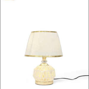 Elegant Gold Table Lamp with White Shade – Bedside & Nightstand Lighting (43 × 23 cm)