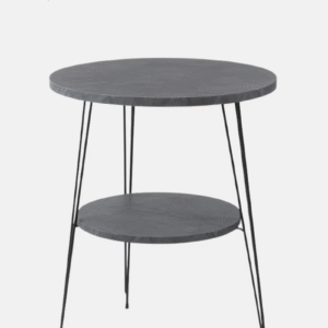 Table – Anthracite Grey with Black Hairpin Legs (2-Tier, 50.8 × 50.8 × 61 cm)